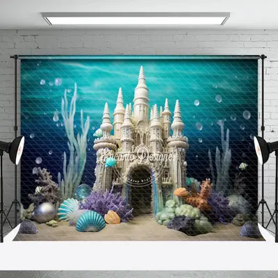 Benthos White Castle Bubble Backdrop For Cake Smash - Aperturee