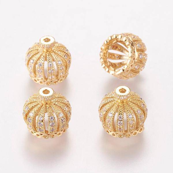 Brass Cubic Zirconia Beads