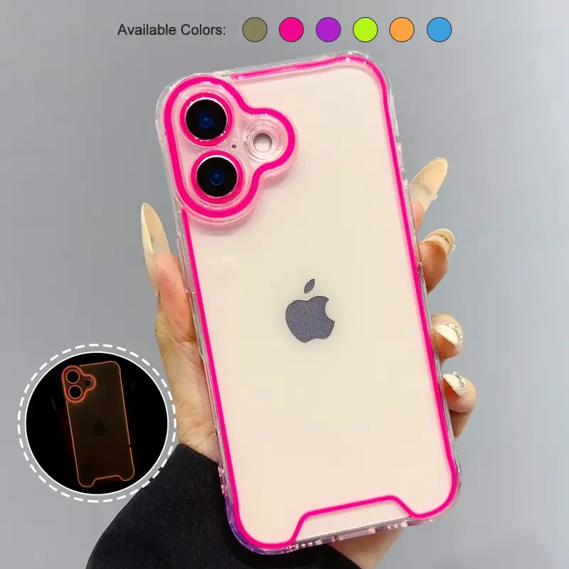 For iPhone 16 15 Pro Max 14 13 12 11 Case Clear Luminous Case Glow in The Dark Noctilucent Luminous Space Nebula Slim Fit Cov...