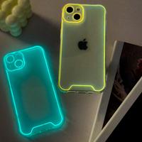 For iPhone 16 15 Pro Max 14 13 12 11 Shockproof Luminous Clear Night Glow TPU Case