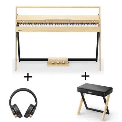 Donner OURA™ R300 Home Digital Piano - Light Wood / Piano+Bench+Headphones