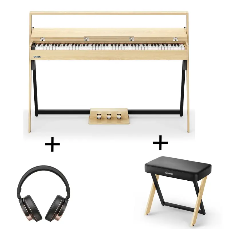 Donner OURA™ R300 Home Digital Piano - Light Wood / Piano+Bench+Headphones