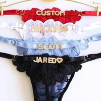 Customized Thong with Name • Embroidery Panties • Gifts for Boyfriend, Bachelorette Party • Sexy Womenswear Lingerie Co...