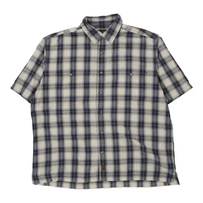 Timberland Checked Short Sleeve Shirt - XL Navy Cotton