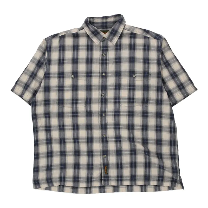 Timberland Checked Short Sleeve Shirt - XL Navy Cotton