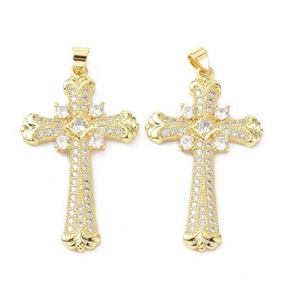 Brass Micro Pave Cubic Zirconia Pendant