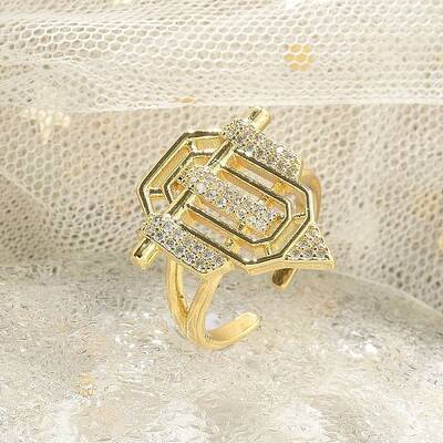 Brass Micro Pave Clear Cubic Zirconia Open Cuff Rings for Women Men