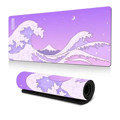 Creative Sea Wave Decorative Extended Mouse Pad, 1 Count Rectangle Gaming Mouse Pad, Office Desk Keyboard Mat For Home Offic...