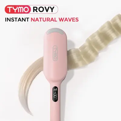 Tymo Rovy Beach Waves Curling Wand, Ionic Deep Waver Hair Curler Tool with Ceramic 3 Barrel for Women, Dual Voltage, Anti-Sca...