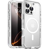 Entronix Case for Apple iPhone 16E, 16/15/14/13/12/11, Plus, Pro Max - Magnetic Clear Heavy Duty Triple-Layer Cover, Smartpho...
