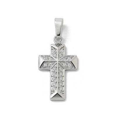 Ion Plating(IP) 304 Stainless Steel Micro Pave Cubic Zirconia Pendants
