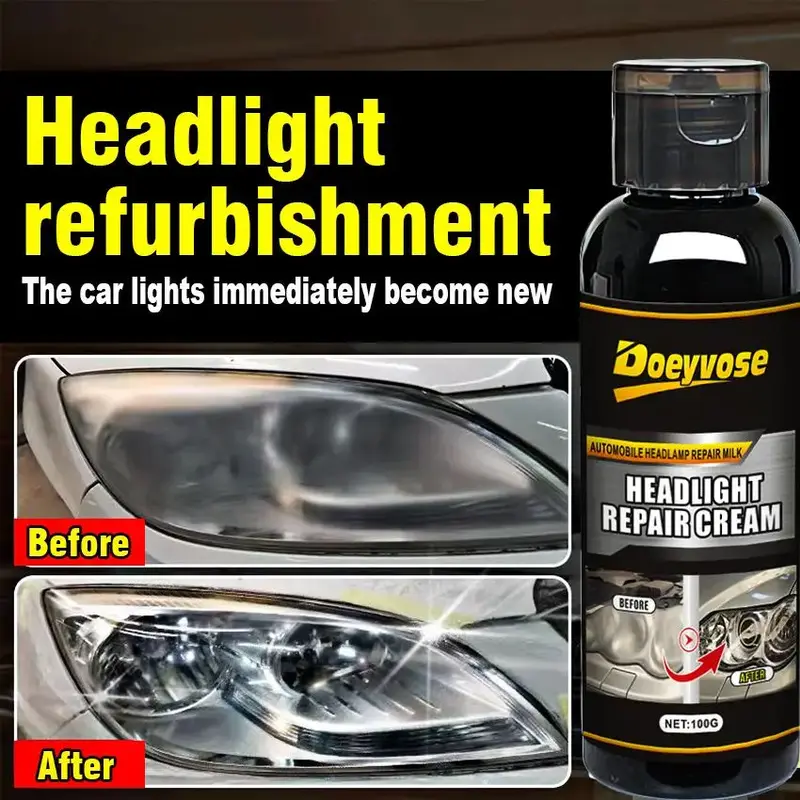Car Headlight Restoration Wax – Clear Away Fog, Oxidation & Scratches, Restore Crystal Clear Finish