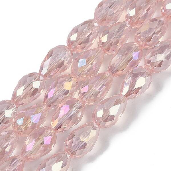 Transparent Electroplate Glass Beads Strands