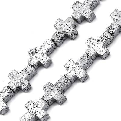 Electroplated Natural Lava Rock Beads Strands