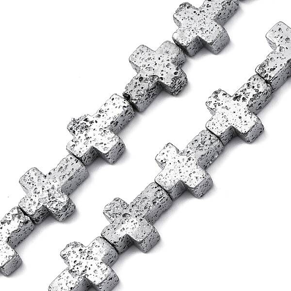 Electroplated Natural Lava Rock Beads Strands