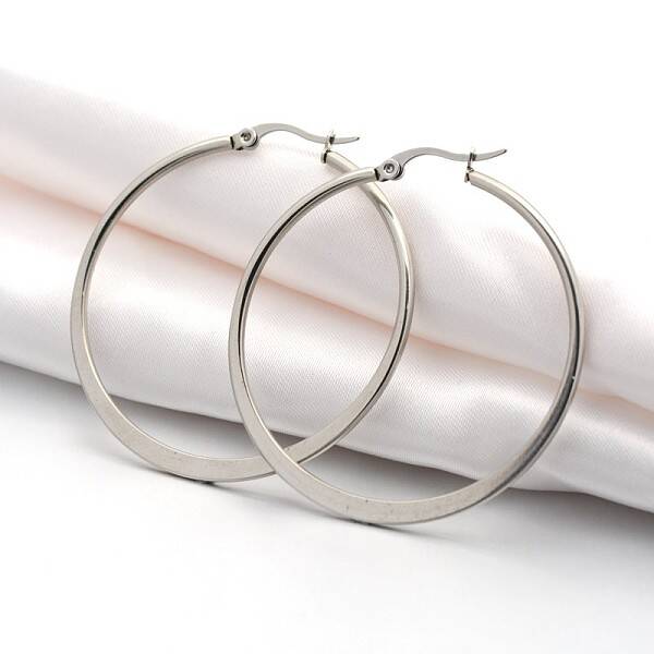 Tarnish Resistant 304 Stainless Steel Big Hoop Earrings