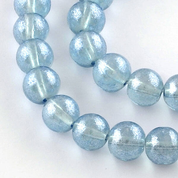 Transparent Spray Painted Glass Bead Strands