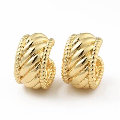 Brass Chunky Cuff Earrings for Men Women