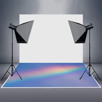 Simple Hazy Rainbow Rubber Floor Mat For Photography - Aperturee