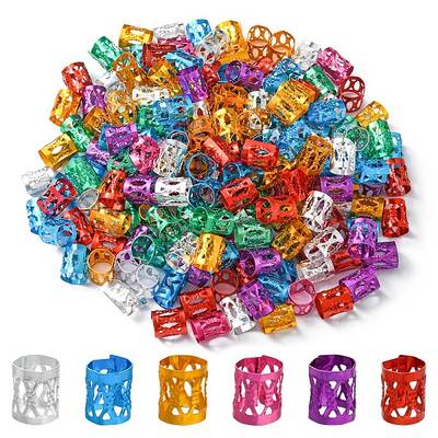 200Pcs Aluminum Dreadlocks Beads Hair Decoration