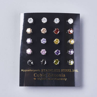 Cubic Zirconia Stud Earrings