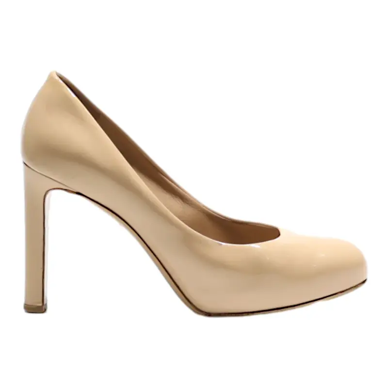 SALVATORE FERRAGAMO Pump Heels Beige Leather Womens UK 4.5