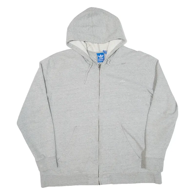 ADIDAS Mens Grey Hoodie Full Zip 2XL