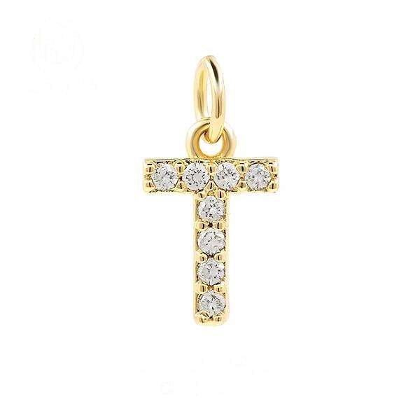 Brass Cubic Zirconia Pendants with Jump Rings