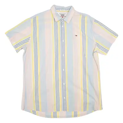 TOMMY JEANS Regular Fit Mens Shirt Blue Striped 2XL