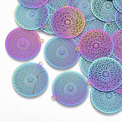 Ion Plating(IP) 201 Stainless Steel Filigree Pendants
