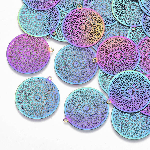 Ion Plating(IP) 201 Stainless Steel Filigree Pendants
