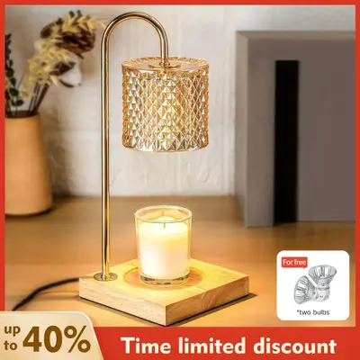 【90%positive feedback】S.Y. Home & Outdoor Candle Warmer Lamp for Jar Candles 2 Bulbs 2/4/8h Timer 4 Level Dimmer Melts fo...