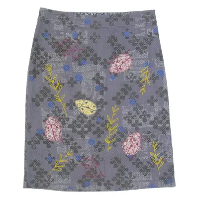 WHITE STUFF Womens Straight Skirt Grey Knee Length Floral UK 10