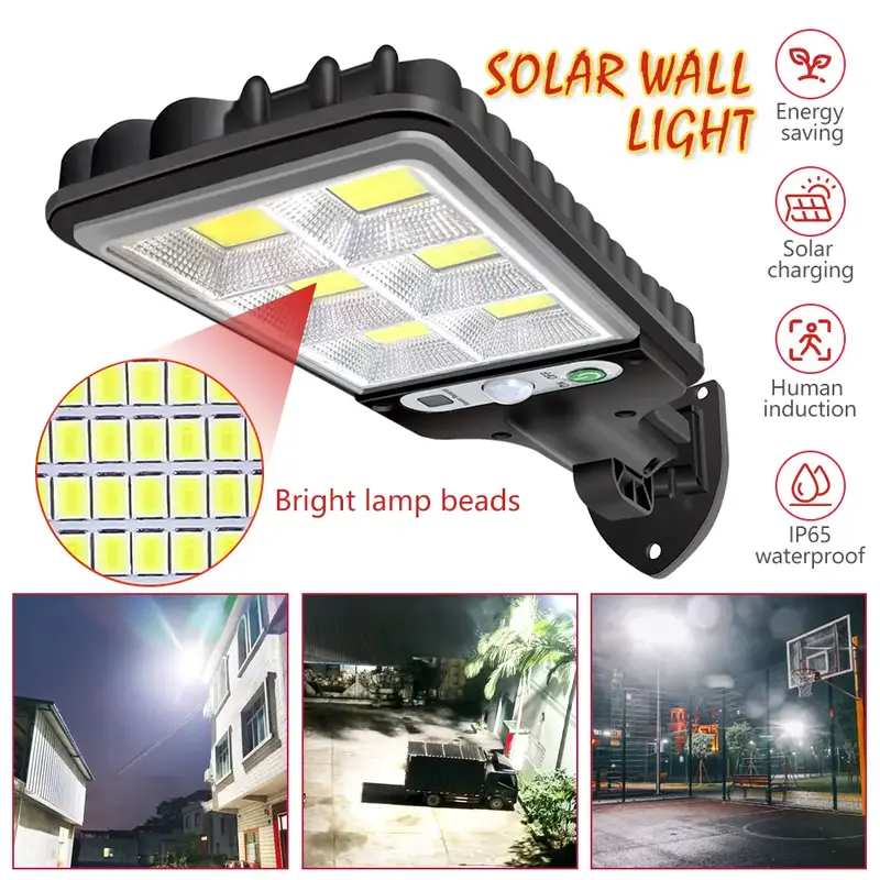 600W Solar Lights Outdoor Waterproof, LED Solar Street Light for Outside 10000 Lumen Solar Security Lights Wall Flood Light ...