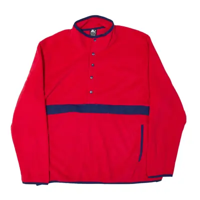 STARTER Fleece Red Collared Mens 2XL