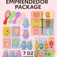 EMPRENDEDOR Mixed Wholesale Package - 7 Dozens Includes 1 Dozen Keychains,1 dozen of Socks, 1 dozen of Hair Brush OR Bows , 1...
