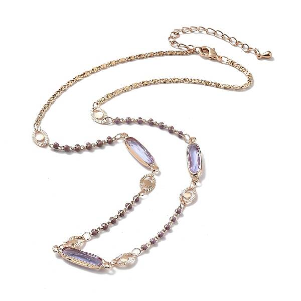 Glass Oval & Evil Eye Pendant Necklace