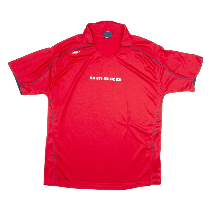 UMBRO Mens T-Shirt Red Collared XL