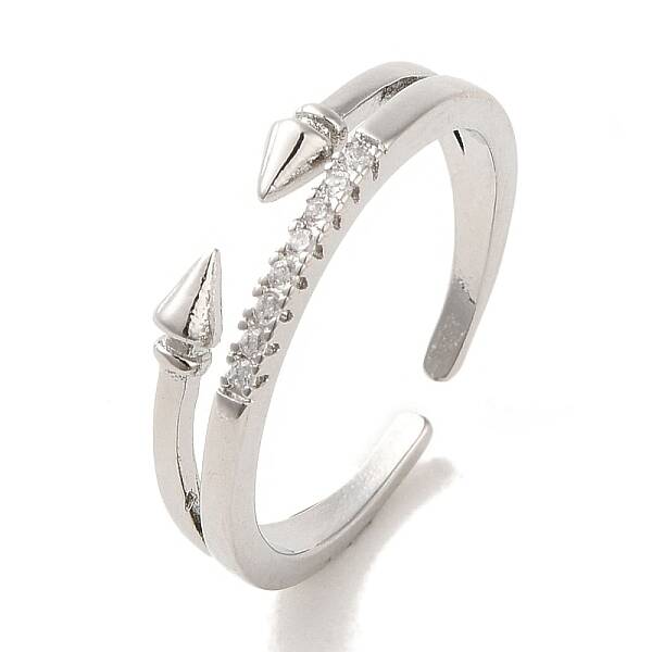 Brass Micro Pave Cubic Zirconia Rings for Women