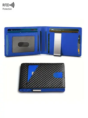 Father's Day Gifts, Men's Minimalist Carbon Fiber Card Holder, RFID Blocking Card Holder, Slim Wallet, Compact Design Card Pr...