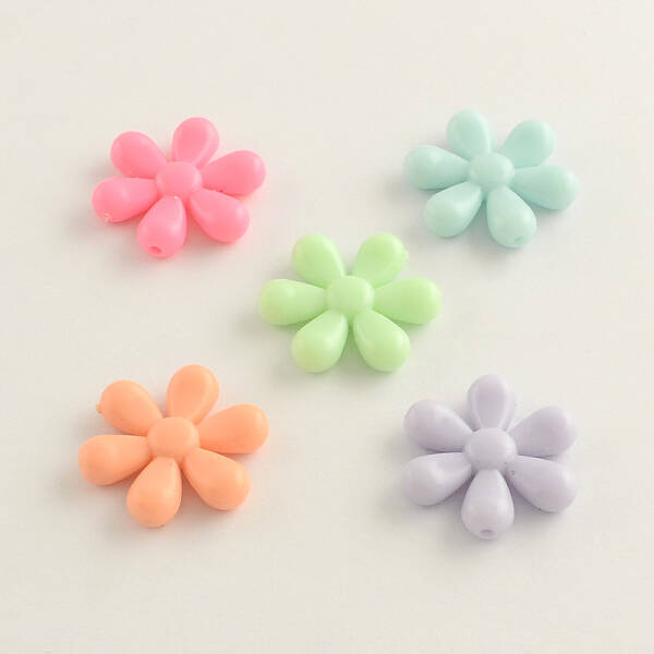 Opaque Acrylic Flower Beads