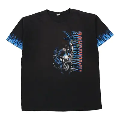 Lae George New York Harley Davidson Graphic T-Shirt - 3XL Black Cotton