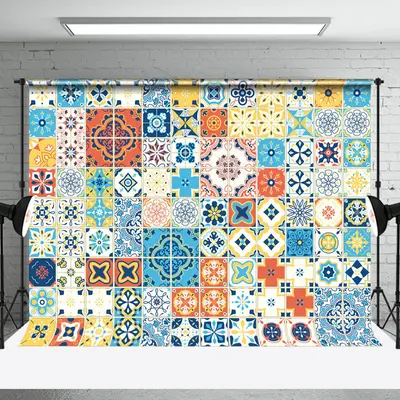 Colorful Ancient Tribal Pattern Fine Art Backdrop