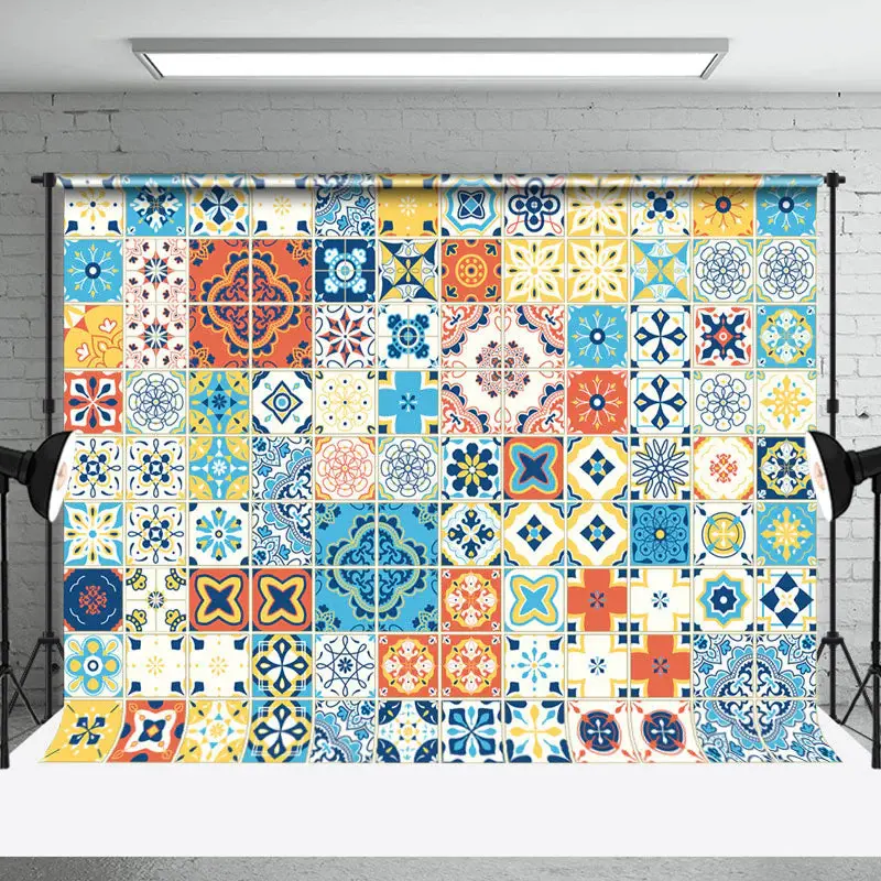 Colorful Ancient Tribal Pattern Fine Art Backdrop