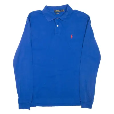 POLO RALPH LAUREN Custom Fit Mens Polo Shirt Blue Long Sleeve L