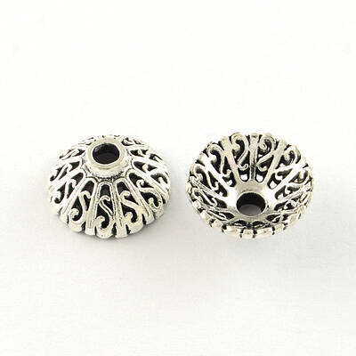 Apetalous Tibetan Style Alloy Bead Caps