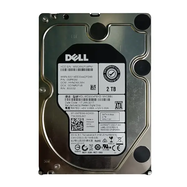 0MP6GM Dell 2TB 6Gb/s SATA 7200 3.5-inch 64MB Hard Drive