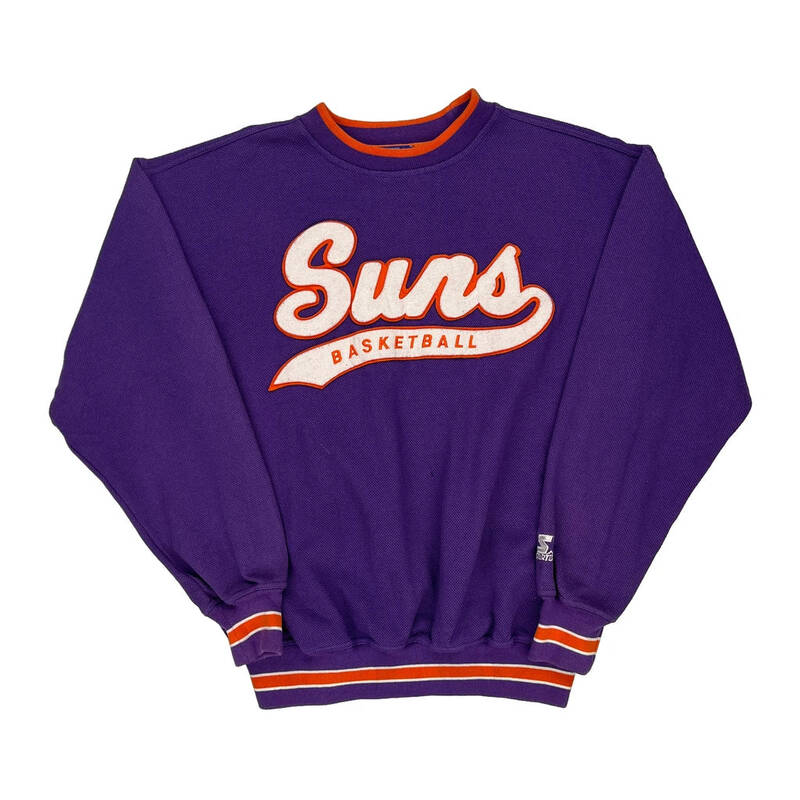 Phoenix Suns Starter Nba Sweatshirt - Large Purple Polyester Blend
