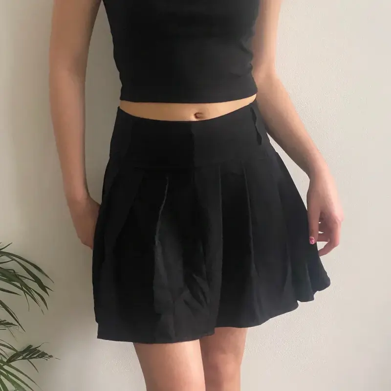 S.L. Mini Skirt - 27W UK 8 Black Cotton Blend