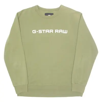 G-STAR RAW Mens Sweatshirt Green Crew Neck XL